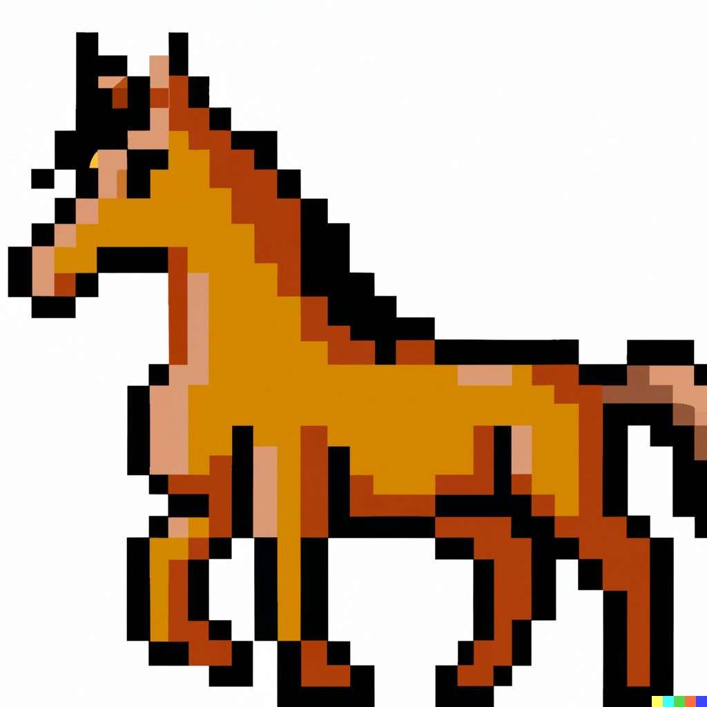 a horse, pixel art